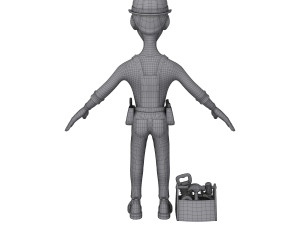 worker cartoon 3D 모델