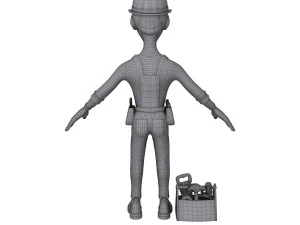 worker cartoon 3D Model