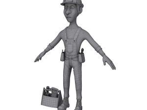 worker cartoon 3D 모델