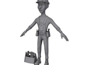 worker cartoon 3D Model