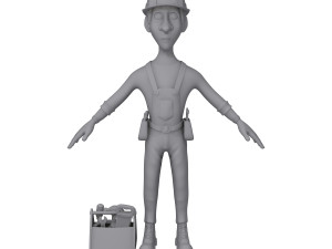 worker cartoon 3D 모델