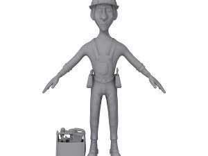 worker cartoon 3D Model