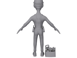 worker cartoon 3D 모델