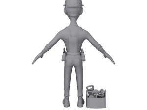 worker cartoon 3D Model