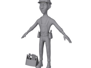 worker cartoon 3D 모델