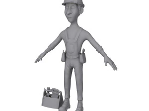 worker cartoon 3D Model