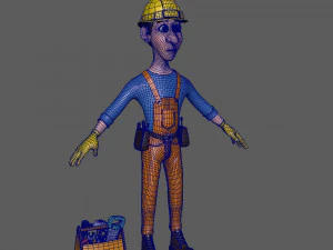 worker cartoon 3D Model