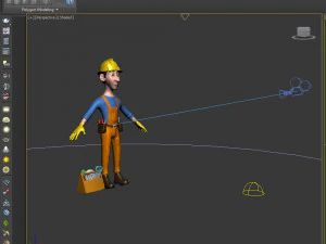 worker cartoon 3D Model