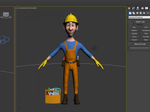 worker cartoon 3D Model