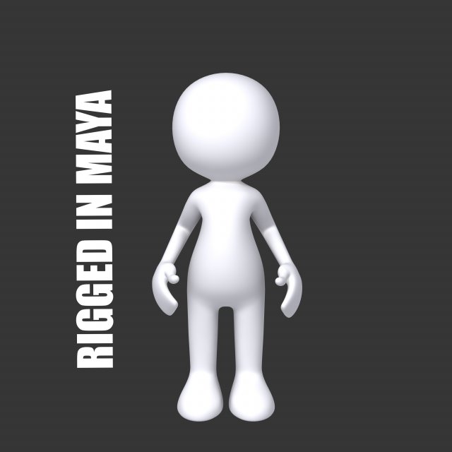 stickman character 3D मॉडल .c4d .max .obj .3ds .fbx .stl .blend 