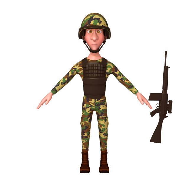 soldier cartoon 3D मॉडल .c4d .max .obj .3ds .fbx .stl .blend 