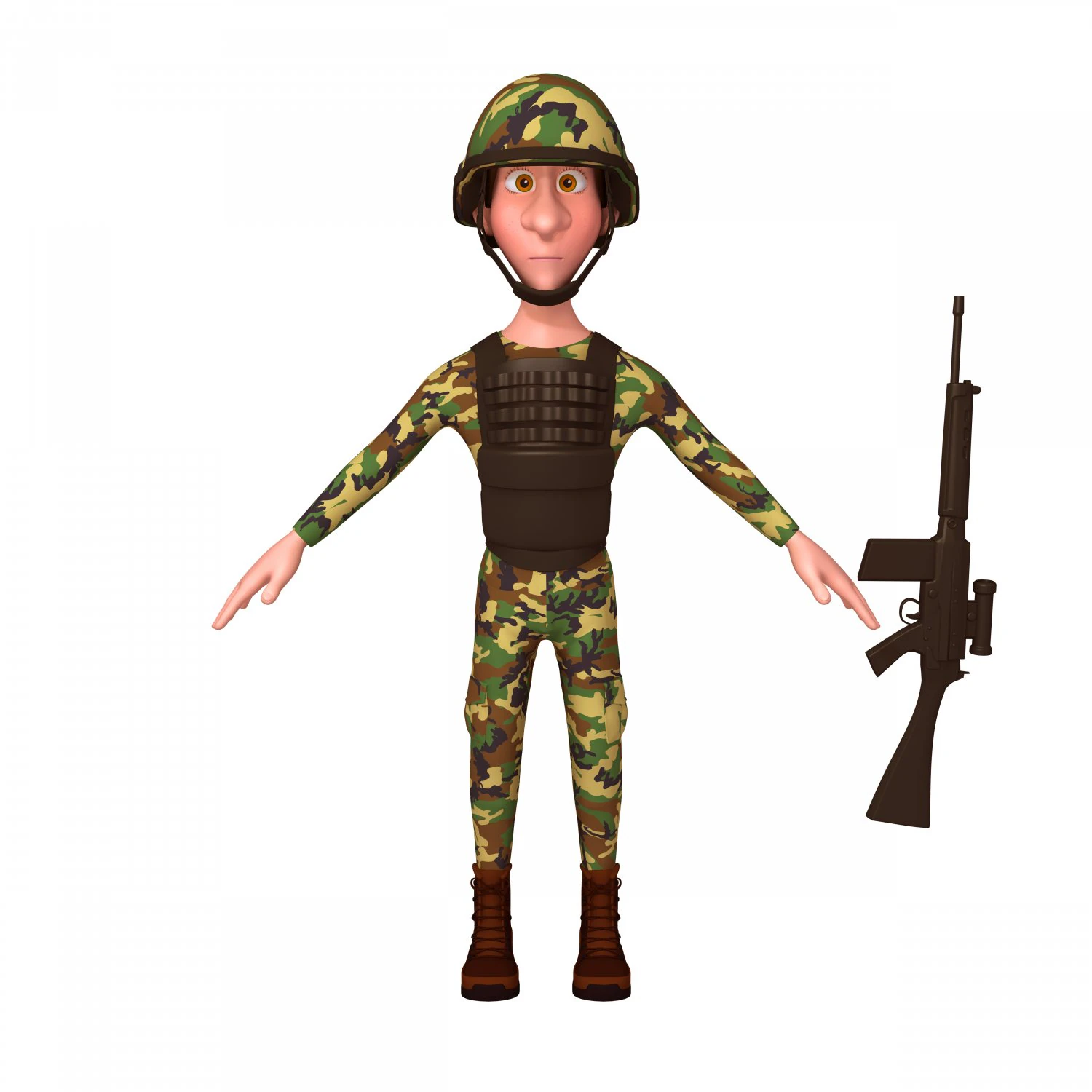 soldier cartoon 3D Model .c4d .max .obj .3ds .fbx .stl .blend 