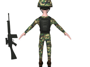 soldier cartoon 3D मॉडल