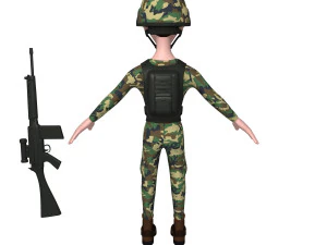 soldier cartoon 3D Model