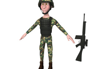 soldier cartoon 3D मॉडल