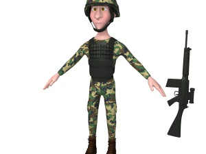 soldier cartoon 3D Model