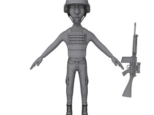soldier cartoon 3D Model