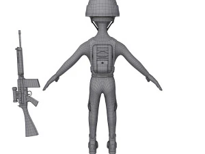 soldier cartoon 3D Model
