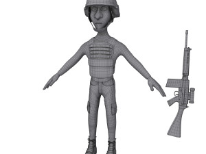 soldier cartoon 3D मॉडल
