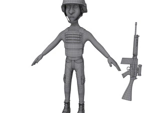 soldier cartoon 3D Model