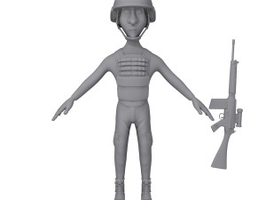 soldier cartoon 3D मॉडल