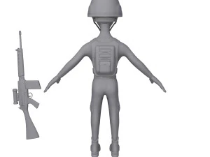 soldier cartoon 3D Model
