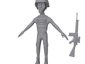 soldier cartoon 3D मॉडल