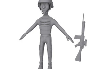soldier cartoon 3D Model