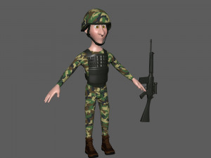 soldier cartoon 3D मॉडल