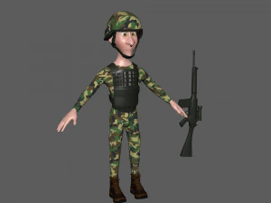 soldier cartoon 3D Model