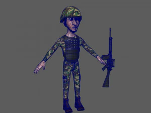 soldier cartoon 3D Model