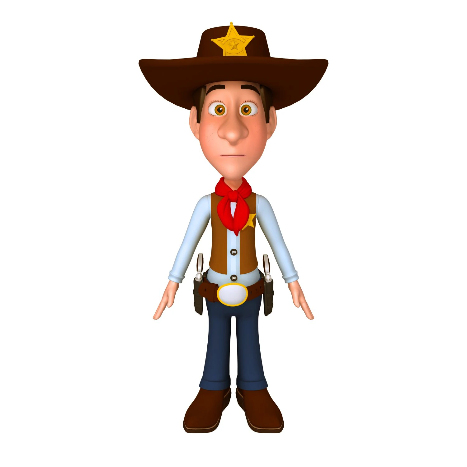 cowboy cartoon 3D Model .c4d .max .obj .3ds .fbx .stl .blend 