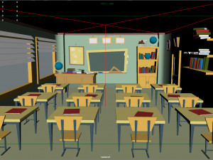 classroom cartoon 3D 模型