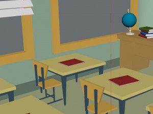 classroom cartoon 3D 模型