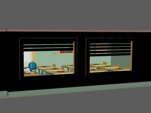 classroom cartoon 3D Model