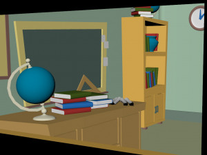 classroom cartoon 3D 模型