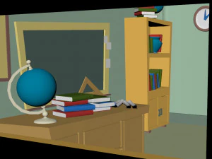 classroom cartoon 3D Model