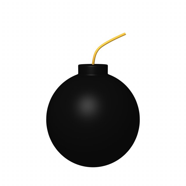 bomb cartoon Model 3D .c4d .max .obj .3ds .fbx .stl .blend 