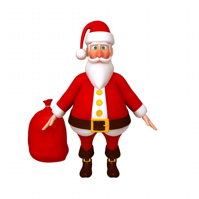 santa claus cartoon Model 3D .c4d .max .obj .3ds .fbx .stl .blend 