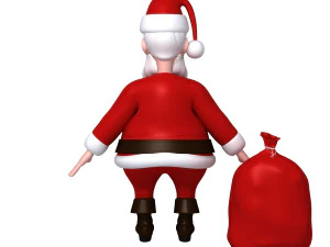 santa claus cartoon 3D Model
