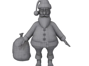 santa claus cartoon 3D Model