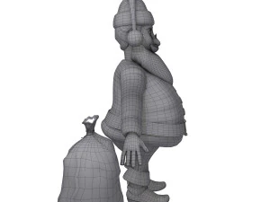 santa claus cartoon 3D Model