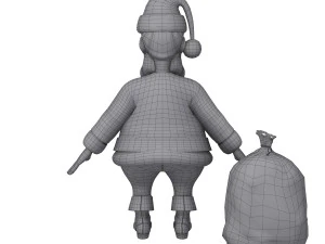 santa claus cartoon 3D Model