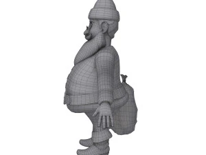 santa claus cartoon 3D Model