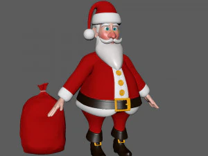 santa claus cartoon 3D Model