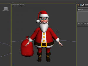 santa claus cartoon 3D Model