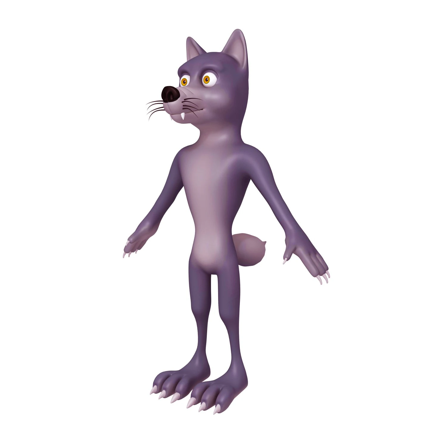 wolf cartoon 3D Model .c4d .max .obj .3ds .fbx .stl .blend 