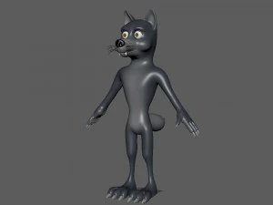 wolf cartoon 3D Model