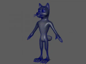 wolf cartoon 3D Model