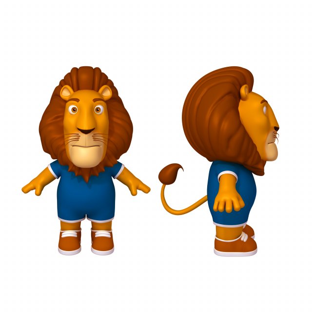 lion cartoon 3D 模型 .c4d .max .obj .3ds .fbx .stl .blend 